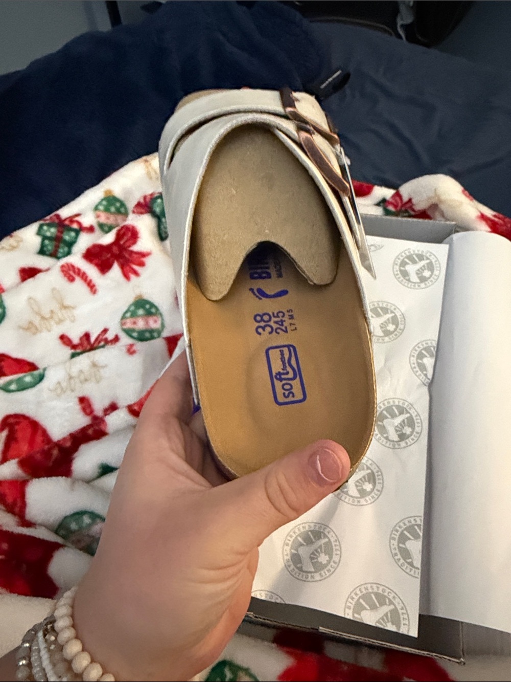 Birkenstock White Double-Buckle Slide Sandals - Picture 3 of 6